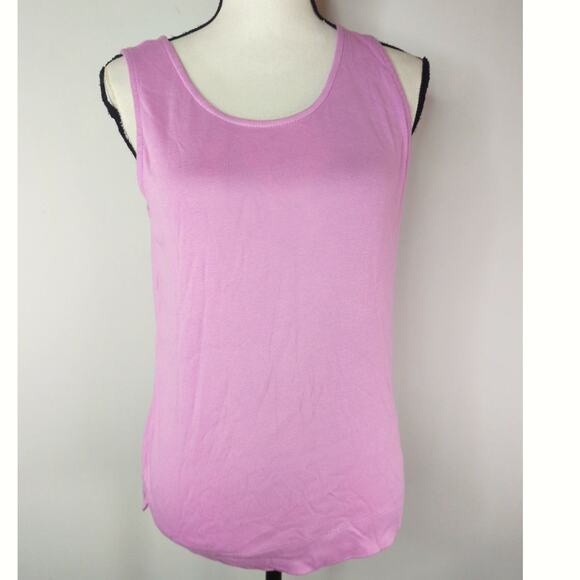 Chico's Pink Tank Supima Cotton Criss Coss Casual Sleeveless Top Women's Medium - Picture 1 of 6